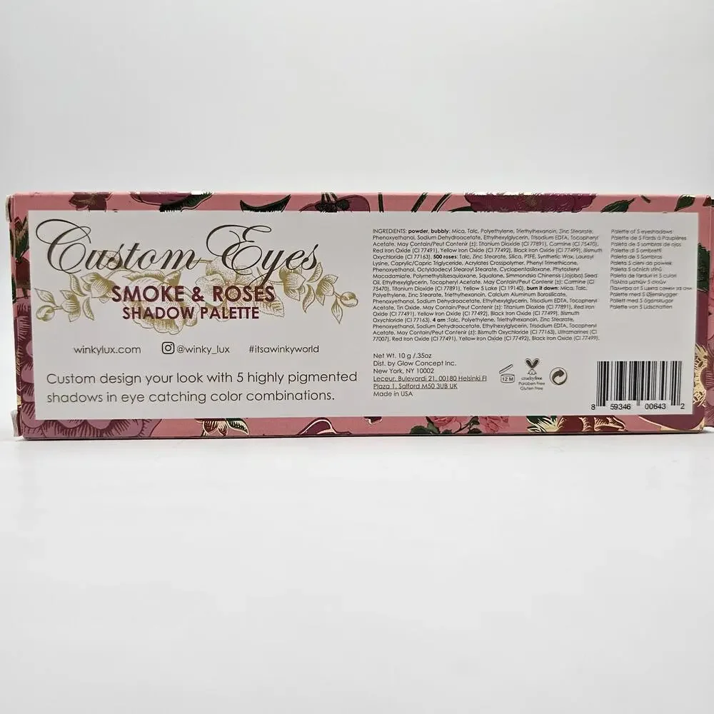 Winky Lux Custom Eyes‎ Smoke & Roses Eyeshadow Palette Hard Case NEW RARE